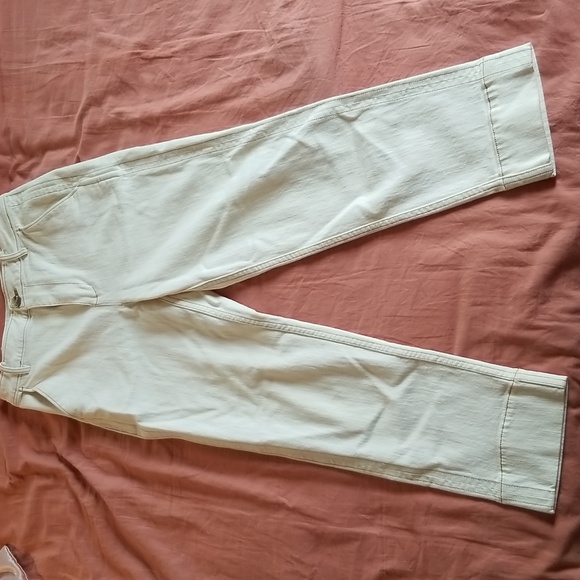 Madewell Tapered Crop White High Rise Contrast Stitch Jean Pant - Picture 4 of 9